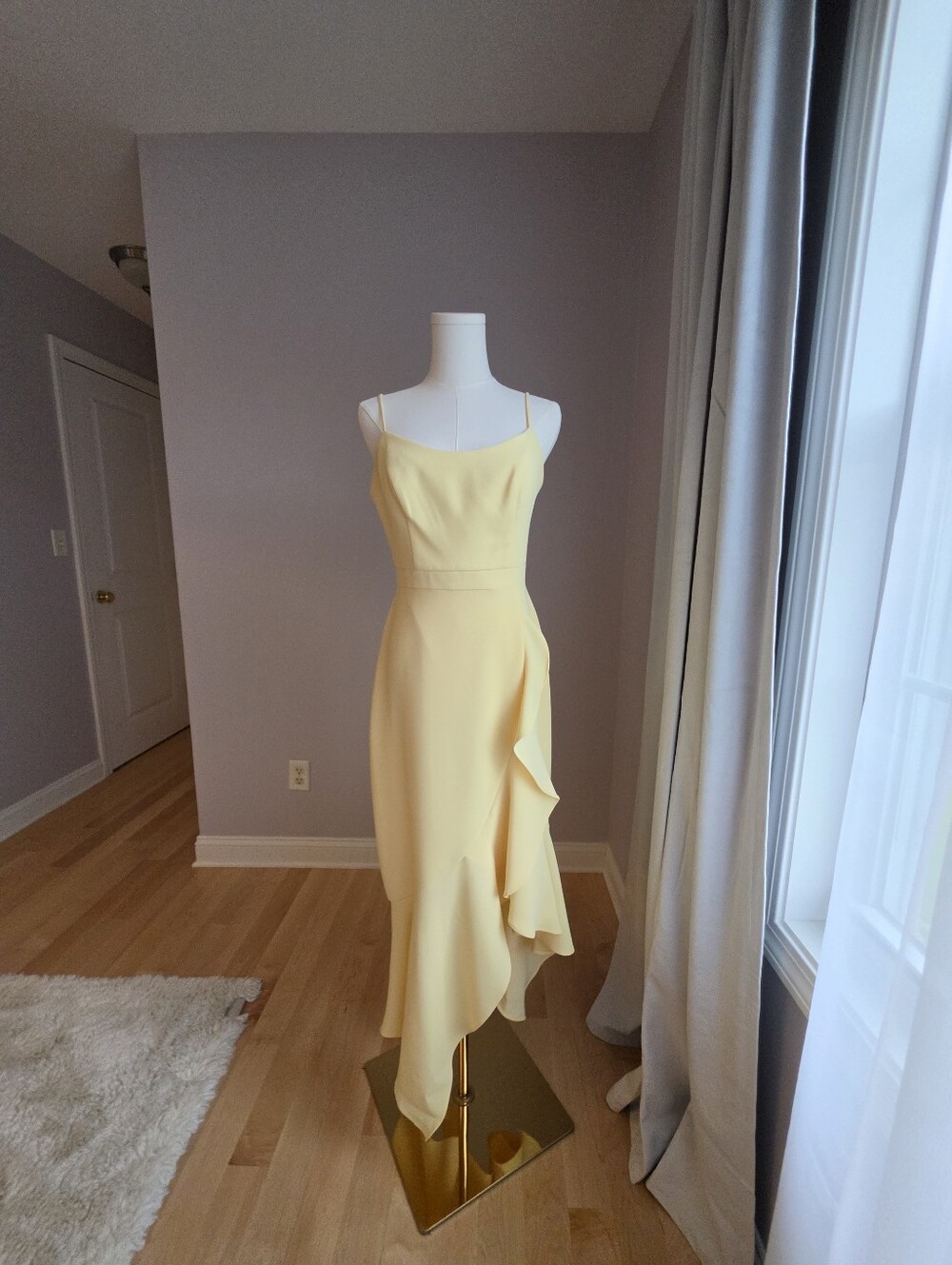 Aqua Asymmetrical Yellow Dress